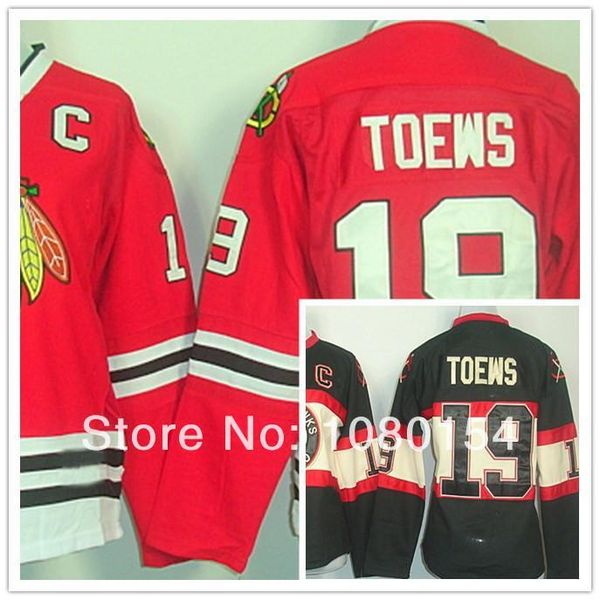 

2014 chicago blackhawks hockey jerseys 19 jonathan toews red black 3th jerseys sewing logos custom name number men women youth, Black;red