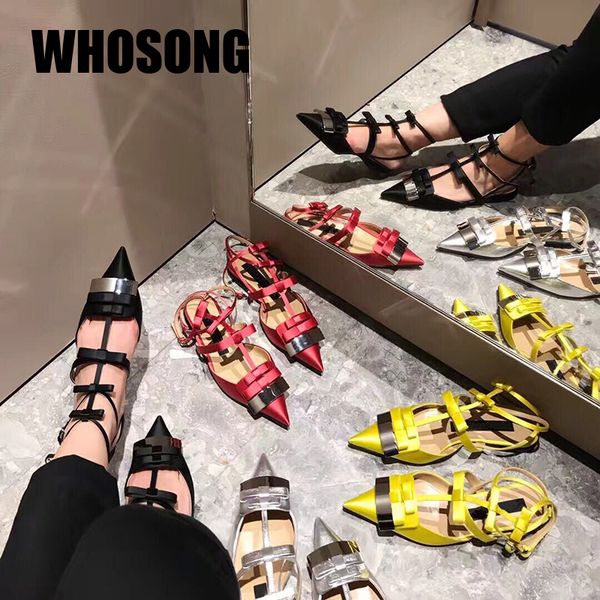

autumn women shoes girls slip on gladiator shoes woman bow pointed toe ladies fashion female black flats mary jane