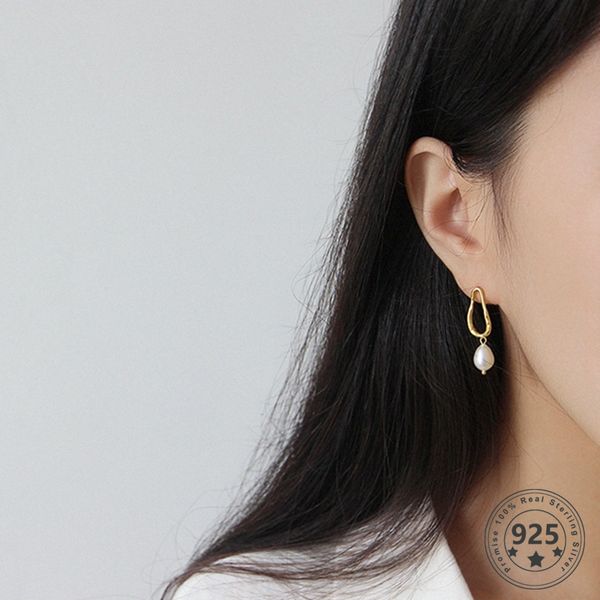 

dangle & chandelier louleur 925 sterling silver drop earrings geometric irregular freshwater pearl for women jewelry party girl gift bijoux