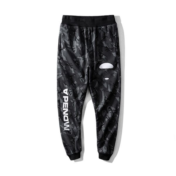 

designer mens pants autumn style brand pants pattern printed mens casual solid pocket pants fashion brand sport long camouflage trousers, Black