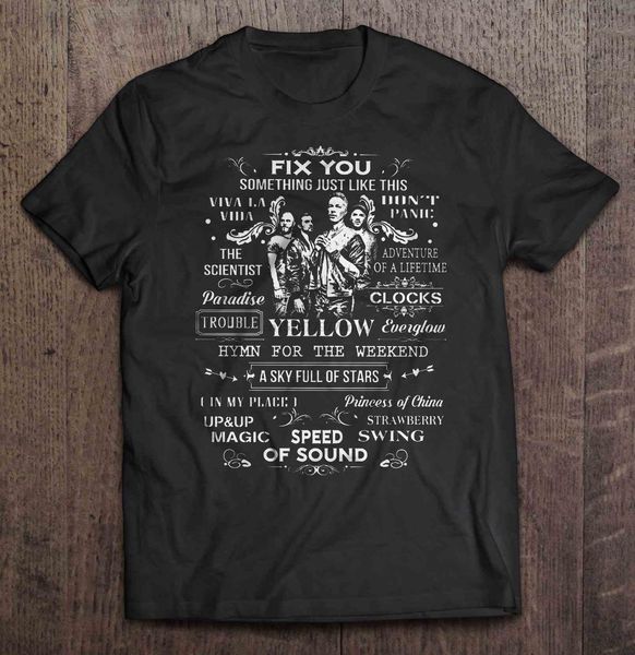 

названия coldplays song версия tshirts