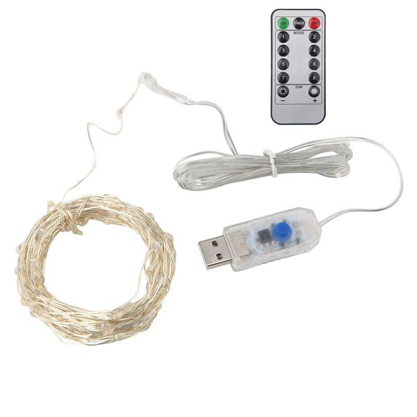 

usb led string lights 5m 10m copper silver wire waterproof holiday lighting for fairy christmas wedding party decoration