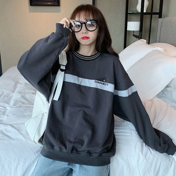 

women's clothing 2020 sweater sweaternew loose sweater women's korean style autumn clothing large size clothes student long sleeve, Black