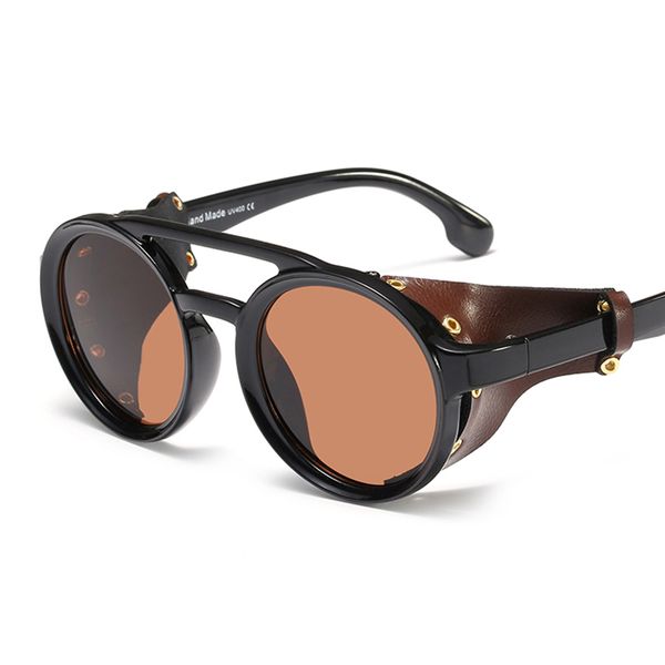 

fashion sunglasses men woman brand designer steampunk sun glasses de sol with box 95517, White;black
