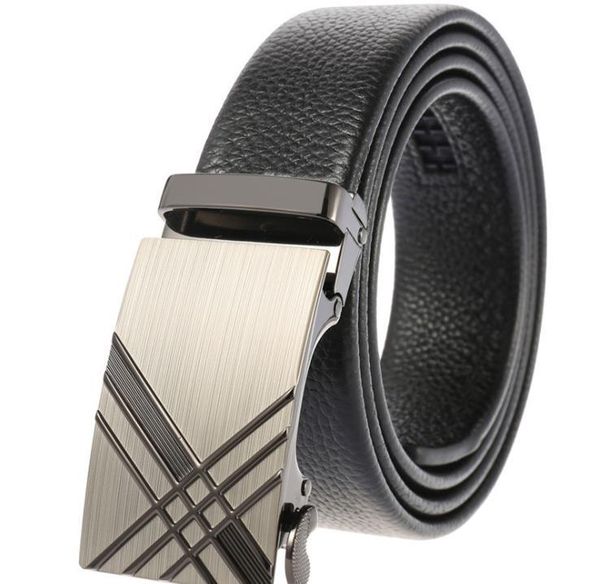 

20mens belts cowhide designer belts men genuine leather automatic buckles ratchet belts for men brown black, Black;brown