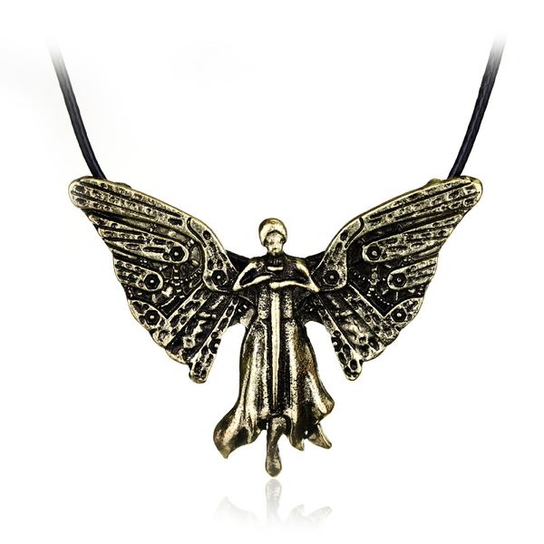 

the mortal instruments city of bones necklace vintage angelic power runes shadowhunters pendant men and women gif, Silver