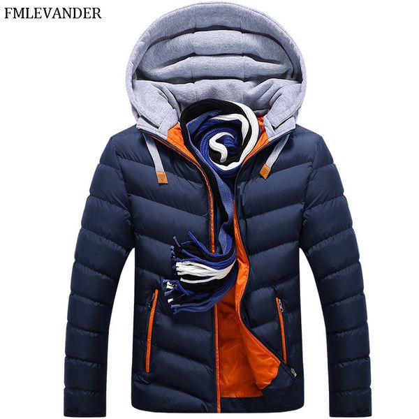 

2020 men casual hooded parka winter men fashion cotton slim fit coat thick warm homme's zipper jacket plus size 4xl, Black