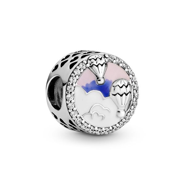 

authentic ale 925 sterling silver air balloon trip charm beads 2020 new fashion designer charms for diy jewelry making pandora bracelets, Black