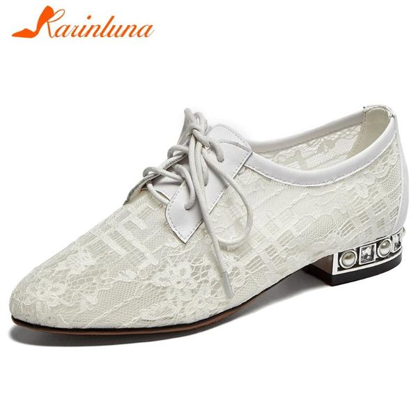 

karin female casual office fashion pumps lace up solid comfy low heel women pumps genuine leather women shoes, Black
