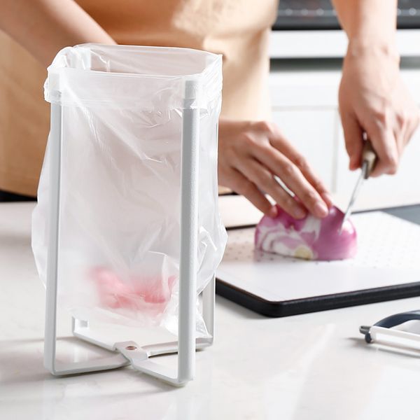 

storage rack draining folding hanging garbage deskshelf trash bag holder