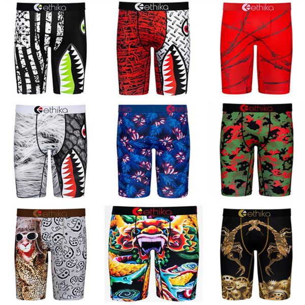 

fashion mens shorts fashion swimwear quick dry breathable boxers men underwear shark print short pants sports beach swimsuit summer shorts, Black