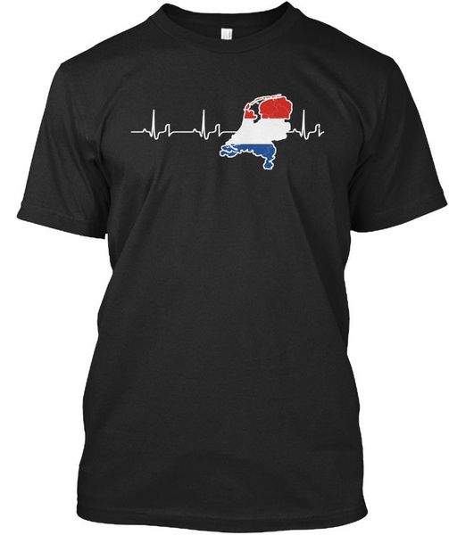 

2019 new 100% cotton funny o neck t shirt heartbeat holland stylisches custom tees