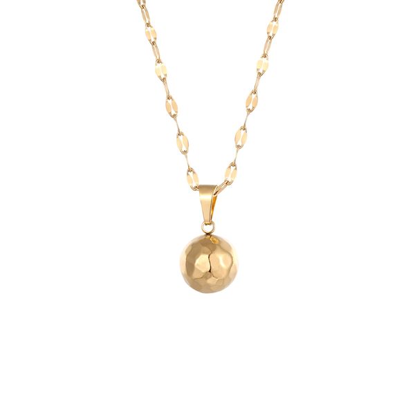

unique design shiny tangent plane ball pendant necklace stainless steel gold color jewelry necklace commemorate gift, Silver