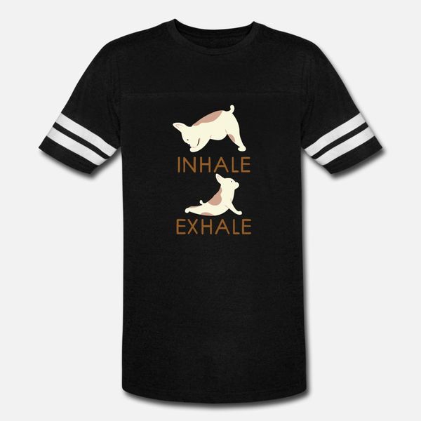 

inhale exhale yoga frenchie t shirt men designs tee shirt size s-3xl letters graphic new fashion summer formal shirt