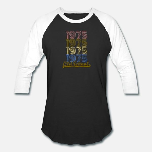 

old school 1975 vintage retro t shirt men custom tee shirt o neck clothing loose building spring autumn unique shirt, White;black