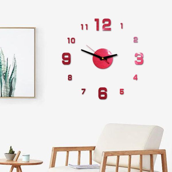 

2020 modern design rushed quartz clocks fashion watches mirror sticker diy living room decor new arrival 3d real big wall clock