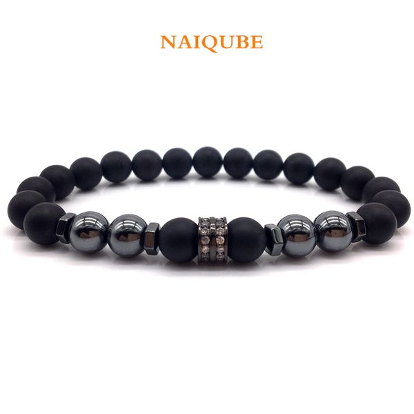 

naiqube fashion beaded mens bracelets 2020 new trendy classic stone bead charm bracelets for men jewelry gift, Red;blue