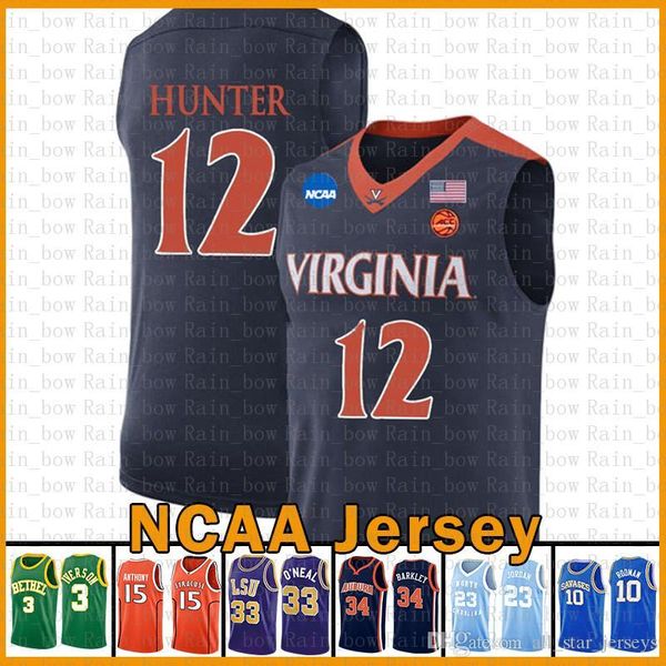

de'andre 12 hunter kyrie ncaa 11 virginia cavaliers irving stephen 30 curry kawhi basketball jersey dwyane 3 wade university allen leon, Black