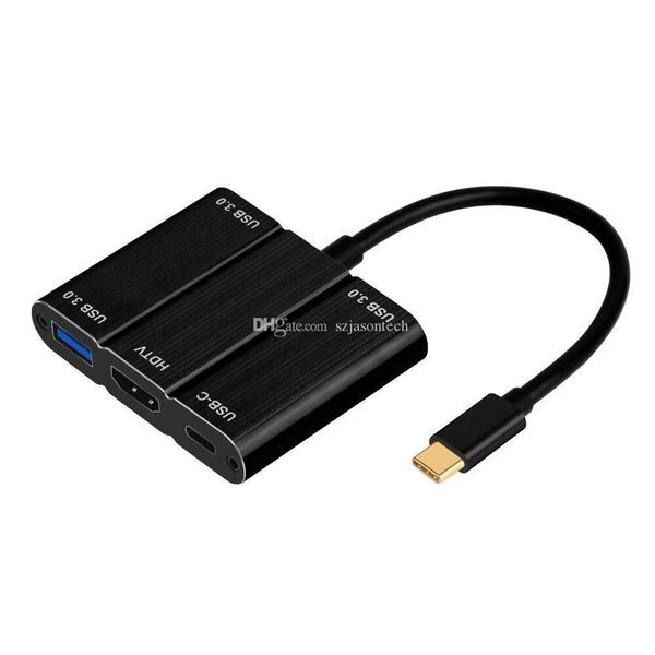 

usb c hub 5 in 1 with hdmi 4k adapter,3 usb 3.0+hdmi+pd charger adapter for macbook pro 2016 2017, chromebook