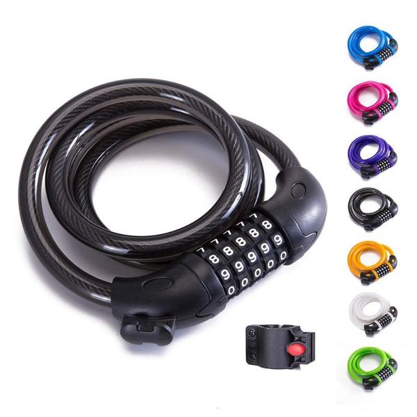 

high security anti-theft 5 digit combination steel wire bike motorbike code lock