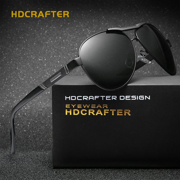 

sunglasses hdcrafter classic polarized aluminum magnesium alloy frame men's driving sun glasses for men eyewear accessories, White;black
