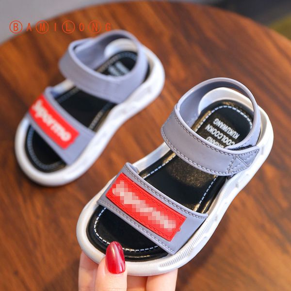 

new style boys sandals children beach sandals soft bottom non-slip summer infant shoes kids outdoor sport shoes y107, Black;red