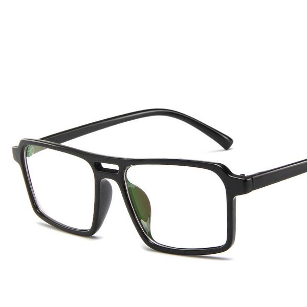 

cool square plastic men women eyeglasses brand designer computer spectacle transparent glasses frame optical eye glasses, Black