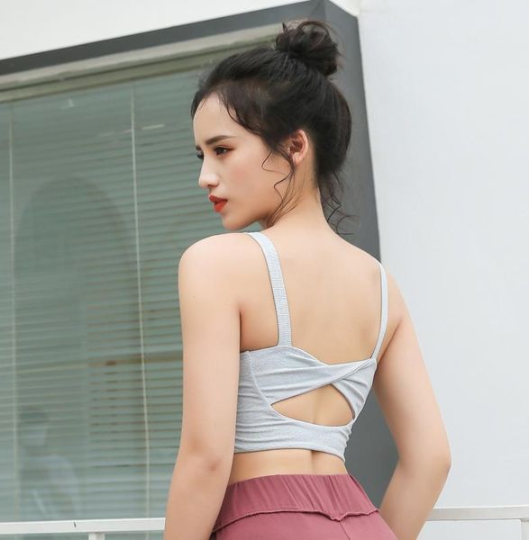 

gym clothing women sports bra padded workout jogging yoga crop push up shockproof running fitness activewear strappy, White;black