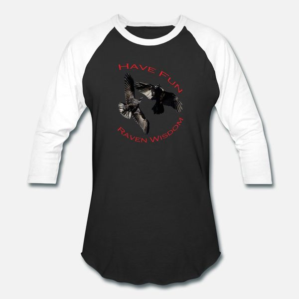 

have fun raven wisdom t shirt men character 100% cotton plus size 3xl unique fit humor summer style slim shirt