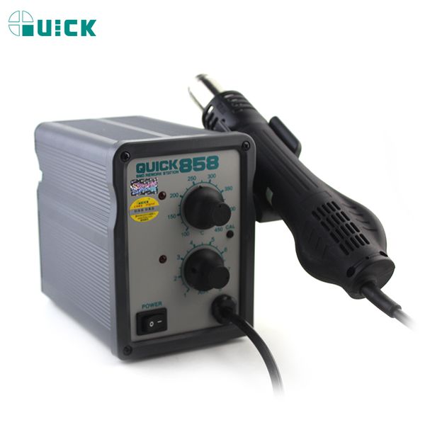 

quick 858 original digital display rework soldering station air gun aluminum shell rotary wind rework station welding tool