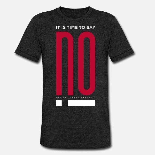 

it is time to say no red by art8ns t shirt men custom cotton round collar kawaii graphic new fashion spring trend shirt