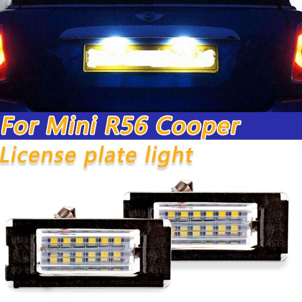 

cooyidom 1pair license plate lamp white 18smd car led license plate light signal light for mini r56 cooper canbus error free