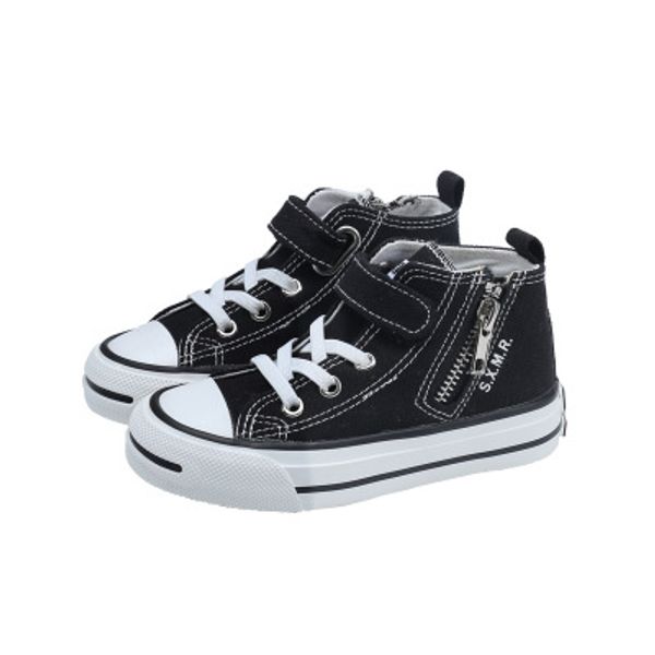 

child breathabe shoes kids solid color high flat shoes boys girls fashion canvas shoe children 2020 trendy outdoor-shoes sneakers, Black;red