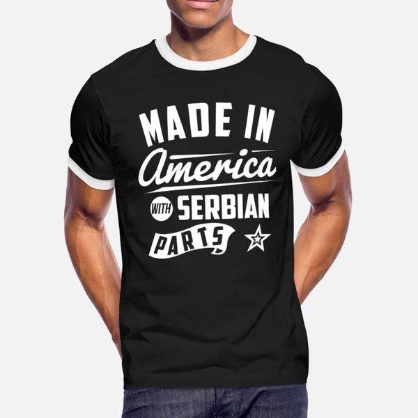 

american serbian t shirt men print tee shirt round neck letters interesting casual spring standard shirt
