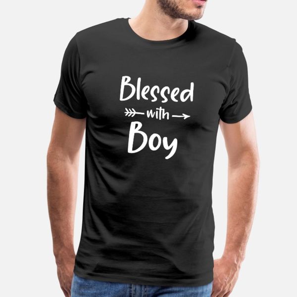 

blessed with boy gift for mom with saying t shirt men design 100% cotton s-3xl normal crazy funny casual summer style letters shirt