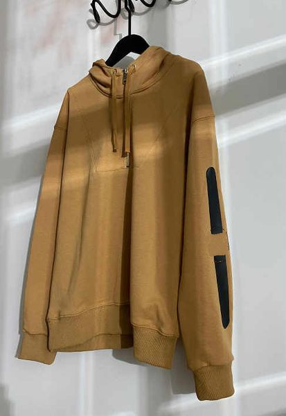 

2020 womens hoodie autumn and winter latest khaki arm print logo hooded half zipper loose casual sweater hoodies size m-xl, Black