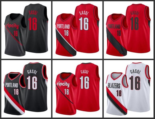 

portland trail blazers pau gasol men city basketball jersey, Black