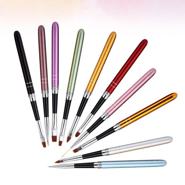 

10pcs nail art brush handy professional nail art tools manicure brush pen for manicure salon, Yellow