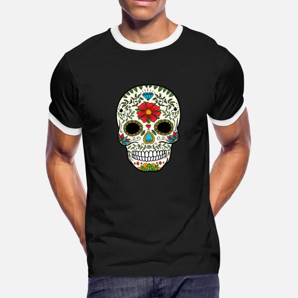 

sugar skull day of the dead 8 t shirt men print 100% cotton crew neck vintage interesting building summer cool shirt