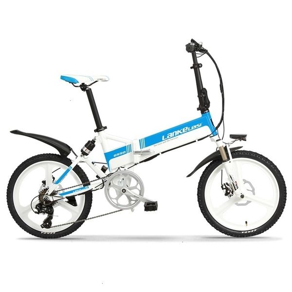 

inch lankeleisi 20 g550-s electric bike foldable electric bike with l g 13ah lithium battery 20"floding e-bike 400w, Silver;blue