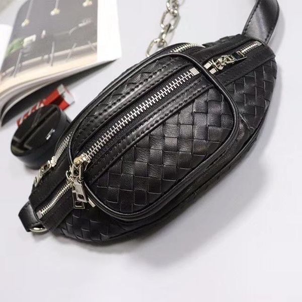 

hand-woven womenwaist packs 17-ring chain long shoulder strap wild mini belt bag