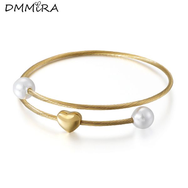 

fashion women color rose gold cable wire mesh stainless steel ball white crystal hearts clasp mesh bracelets bangle jewelry, Black