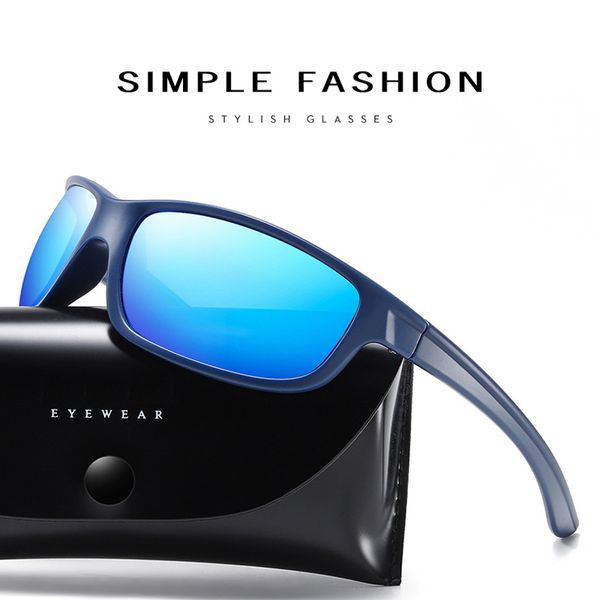 

feishini retro mirror sunglasses men polarized uv400 plastic titanium light sun glasses clear man driving goggles, White;black