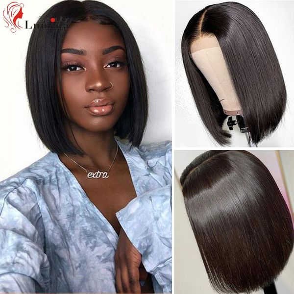 

lace wigs short bob front human hair wig 13x4 pre plucked brazilian straight virgin beauty lumina, Black;brown