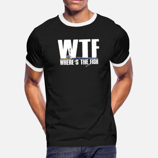 

wtf где рыба смешные рыбалка футболка мужчины проектирование tee shirt s-xxxl outfit смазливая новая мода весна стандартная рубашка
