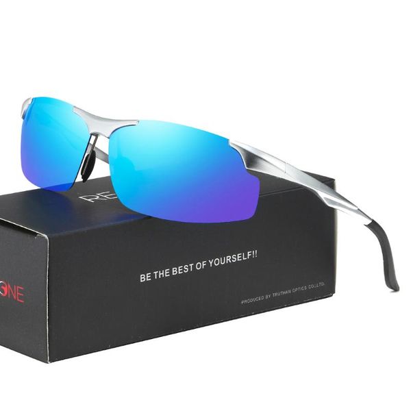

aluminum magnesium driving polaroid sunglasses sports sunglasses men polarized outdoor retro uv400 anti-glare goggles, White;black