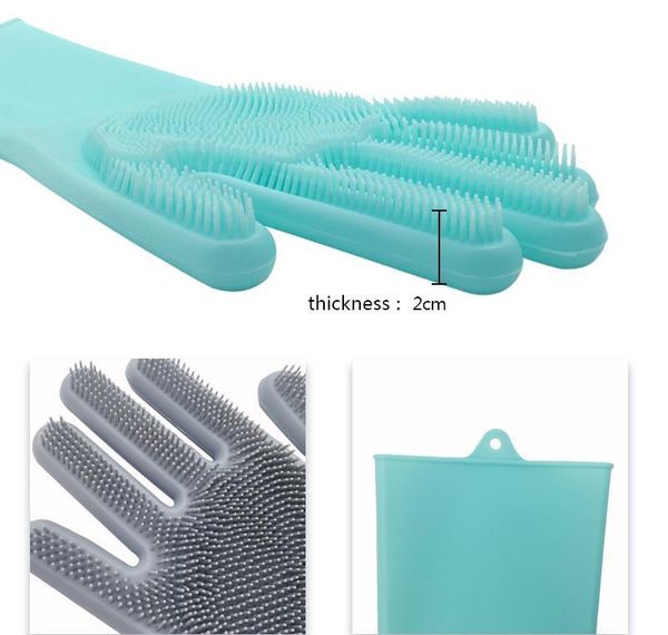 

dishwashing for clean tool scrubber pet magic cleaning scrub dish kitchen silicone glove gloves rubber car household washing otdzn sweet07