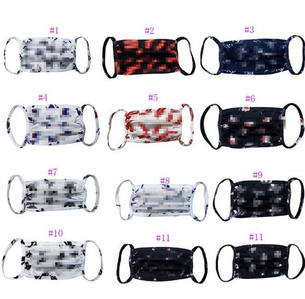 

12style wholesale luxury designer letters logo print washable mask ultraviolet-proof dustproof sports outdoor breathable mouth face masks, Silver