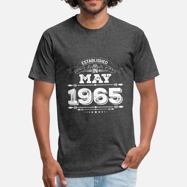 

established in may 1965 t shirt men customize tee shirt o neck slim famous humor spring vintage shirt, White;black