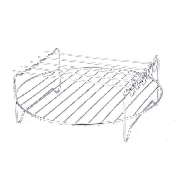 

air fryers double layer rack accessory with 5 skewers, for airfryers